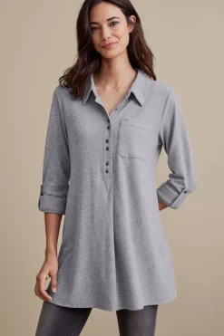 Soft Surroundings Tops|Take It Easy Top MediumHeatherGrey