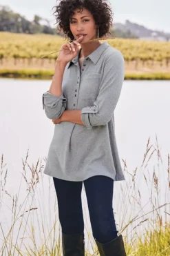 Soft Surroundings Tops|Take It Easy Top MediumHeatherGrey
