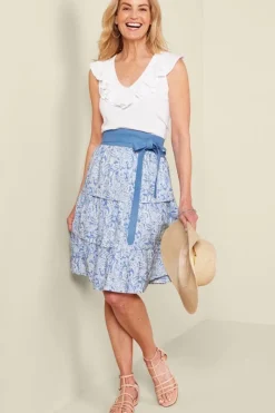 Soft Surroundings Skirts|Talisa Linen Blend Skirt