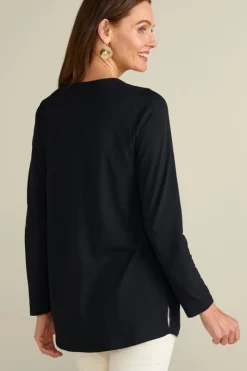 Soft Surroundings Tops|Talulla Embroidered Tunic BlackBeauty