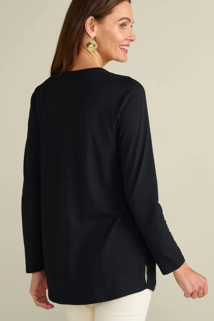 Soft Surroundings Tops|Talulla Embroidered Tunic BlackBeauty