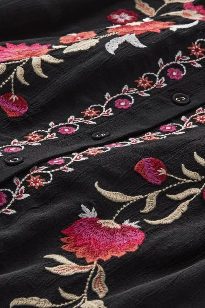 Soft Surroundings Tops|Talulla Embroidered Tunic BlackBeauty
