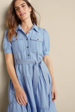 Soft Surroundings Dresses|Tenley Midi Dress LightDenim