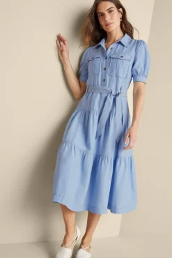 Soft Surroundings Dresses|Tenley Midi Dress LightDenim