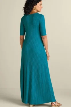 Soft Surroundings Dresses|Textured Short Sleeve Santiago Dress