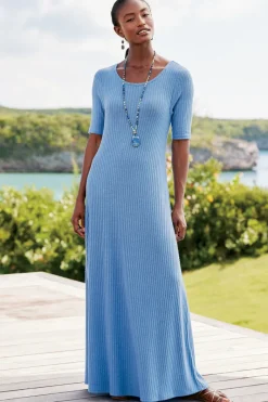 Soft Surroundings Dresses|Textured Short Sleeve Santiago Dress