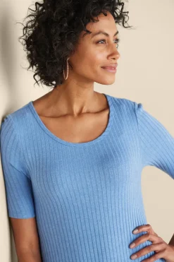 Soft Surroundings Dresses|Textured Short Sleeve Santiago Dress