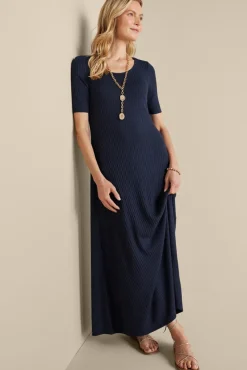 Soft Surroundings Dresses|Textured Short Sleeve Santiago Dress