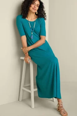 Soft Surroundings Dresses|Textured Short Sleeve Santiago Dress