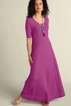 Soft Surroundings Dresses|Textured Short Sleeve Santiago Dress