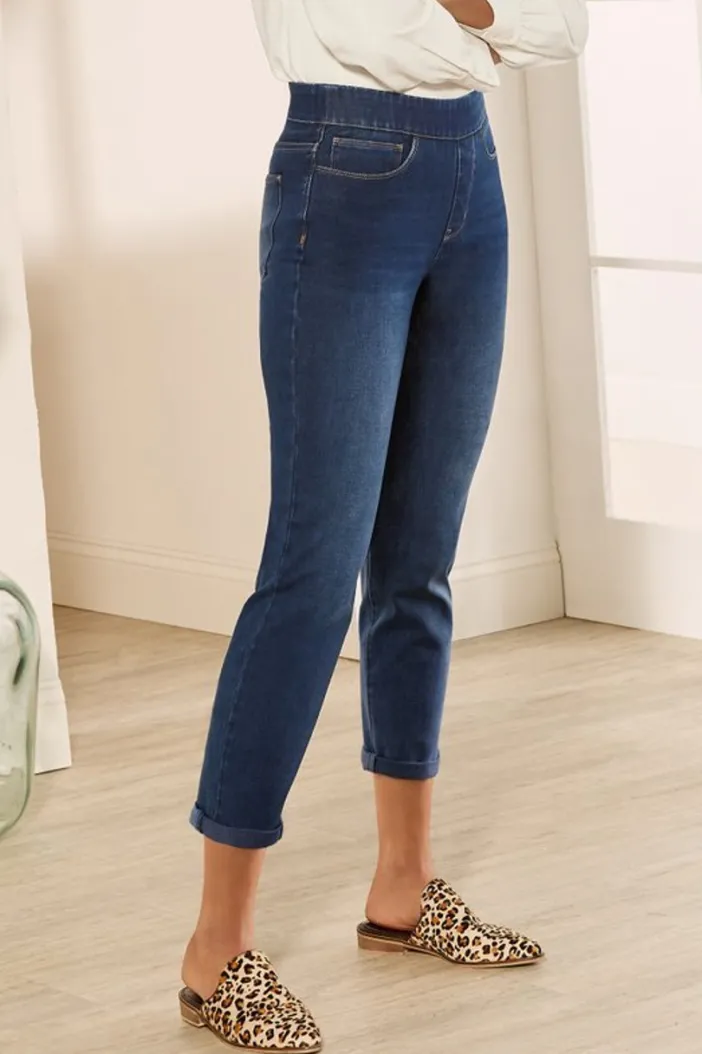 Soft Surroundings Jeans|The Ultimate Denim Pull-On Crop White
