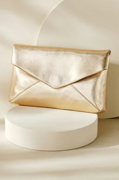 Soft Surroundings Handbags|Tindra Envelope Clutch Gold