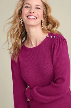 Soft Surroundings Tops|Sweaters & Cardigans|Tyla Button Shoulder Sweater