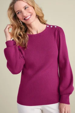 Soft Surroundings Tops|Sweaters & Cardigans|Tyla Button Shoulder Sweater