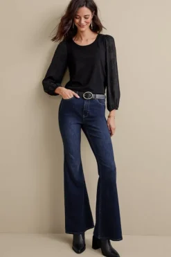 Soft Surroundings Jeans|Ultimate Denim Flare Jeans TidalBlueWash