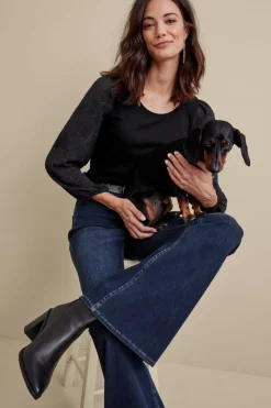 Soft Surroundings Jeans|Ultimate Denim Flare Jeans TidalBlueWash