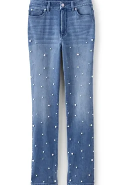 Soft Surroundings Jeans|Ultimate Denim Pearl Straight Leg Jeans IcyBlueWash