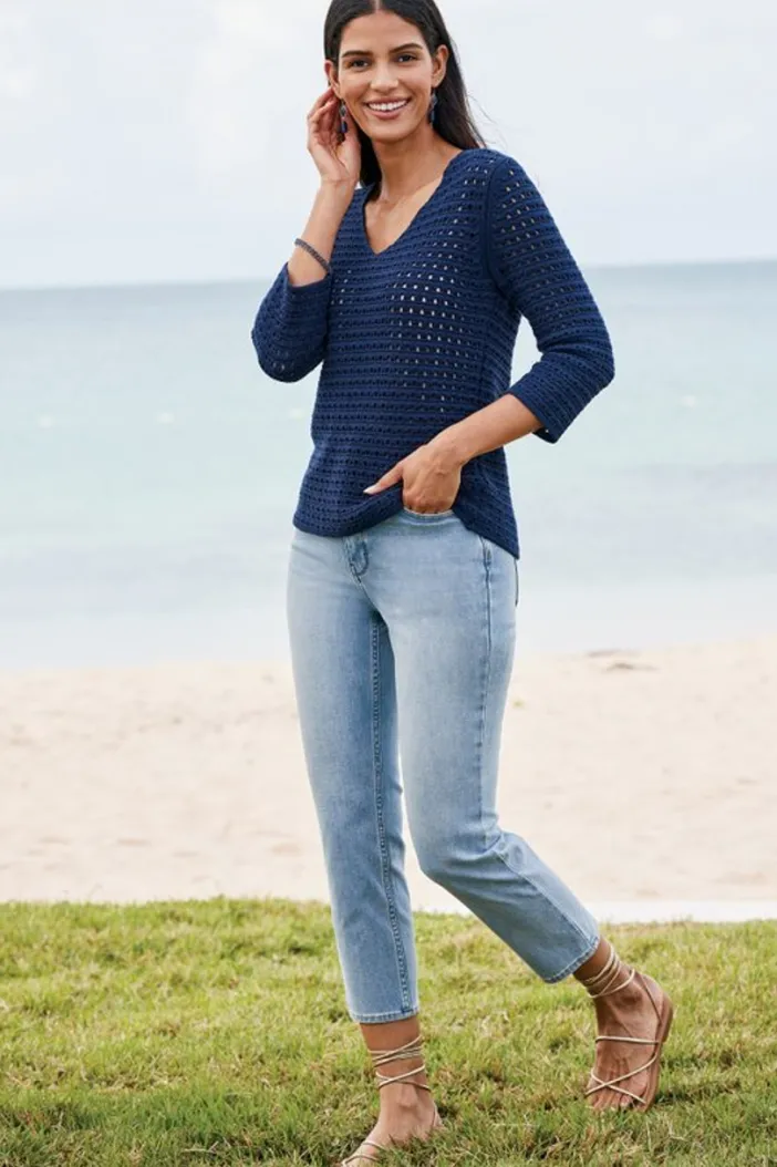 Soft Surroundings Jeans|Ultimate Denim Slim Leg Crop Jeans