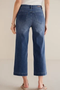Soft Surroundings Jeans|Ultimate Denim Wide Leg Crop Jeans MirrorLakeWash