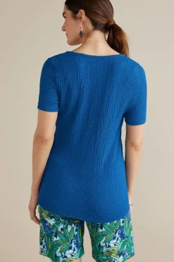 Soft Surroundings Tops|Ursula Knit Tee Sapphire