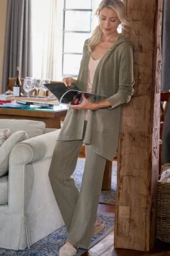 Soft Surroundings Pants|Vala Waffle Pull-On Pants DustyOlive