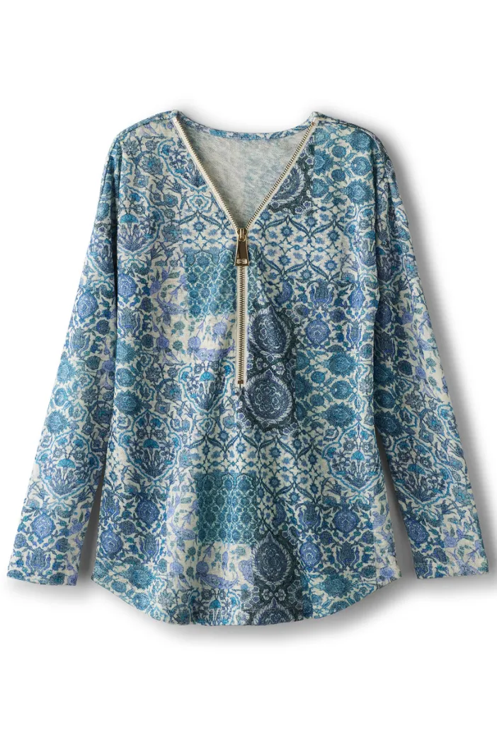 Soft Surroundings Tops|Sweaters & Cardigans|Valentina Zip Sweater