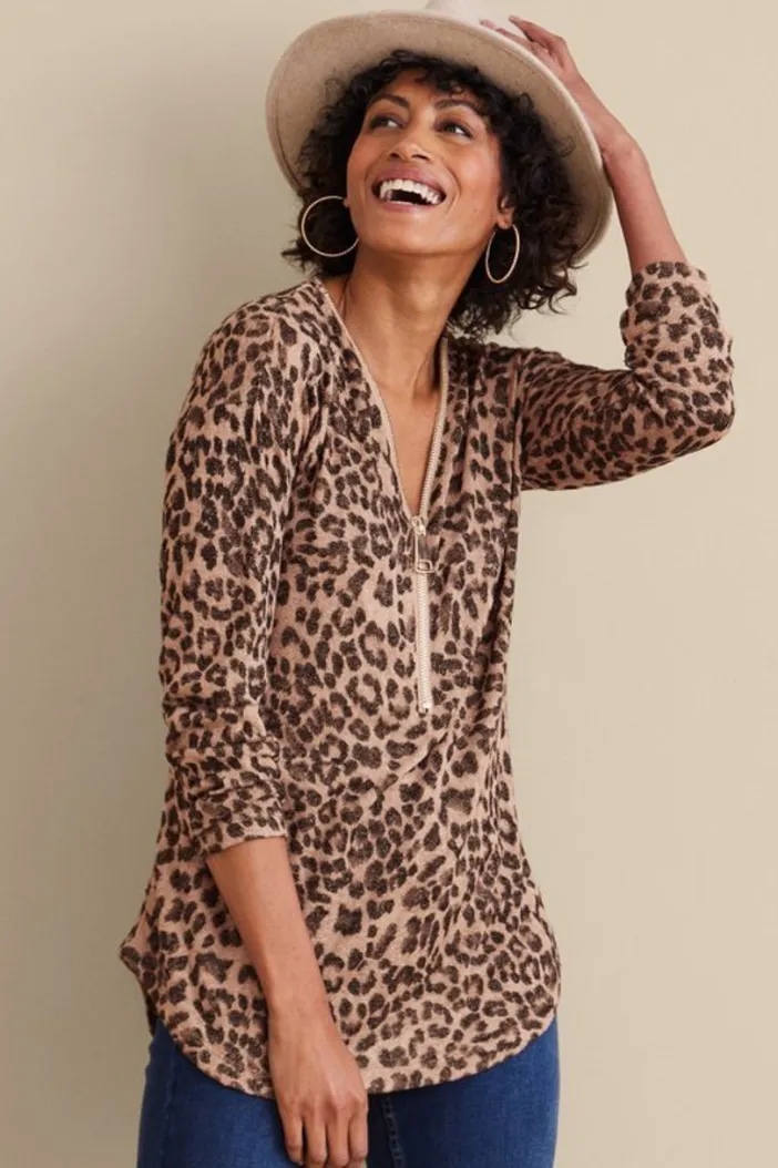 Soft Surroundings Tops|Sweaters & Cardigans|Valentina Zip Sweater