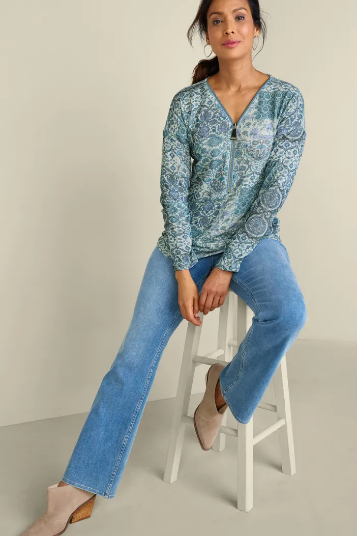 Soft Surroundings Tops|Sweaters & Cardigans|Valentina Zip Sweater