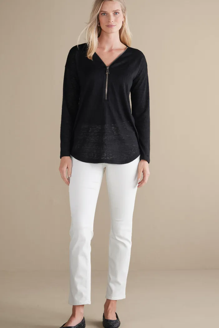 Soft Surroundings Tops|Sweaters & Cardigans|Valentina Zip Sweater