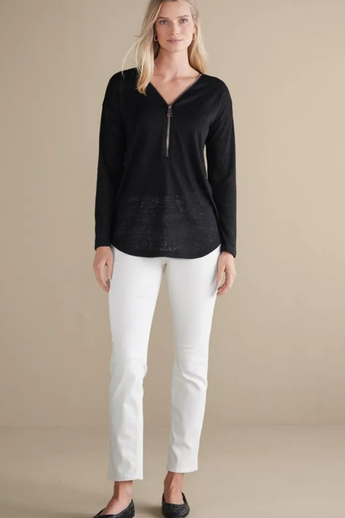 Soft Surroundings Tops|Sweaters & Cardigans|Valentina Zip Sweater