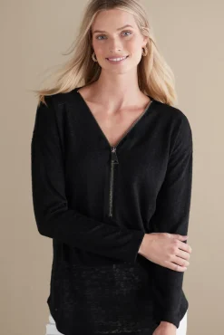 Soft Surroundings Tops|Sweaters & Cardigans|Valentina Zip Sweater