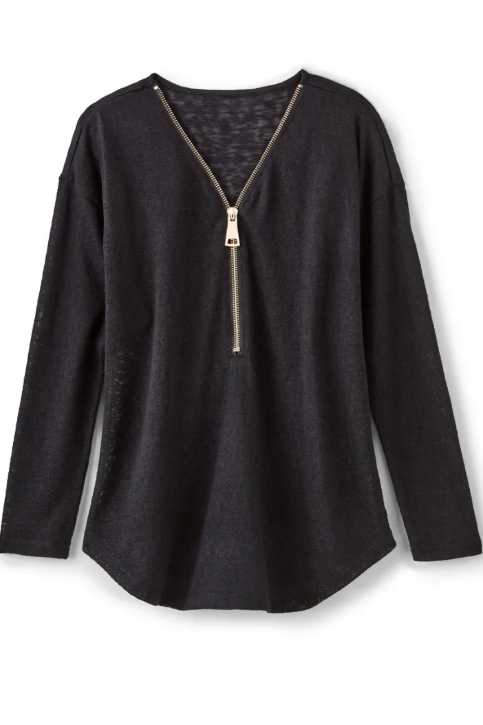 Soft Surroundings Tops|Sweaters & Cardigans|Valentina Zip Sweater