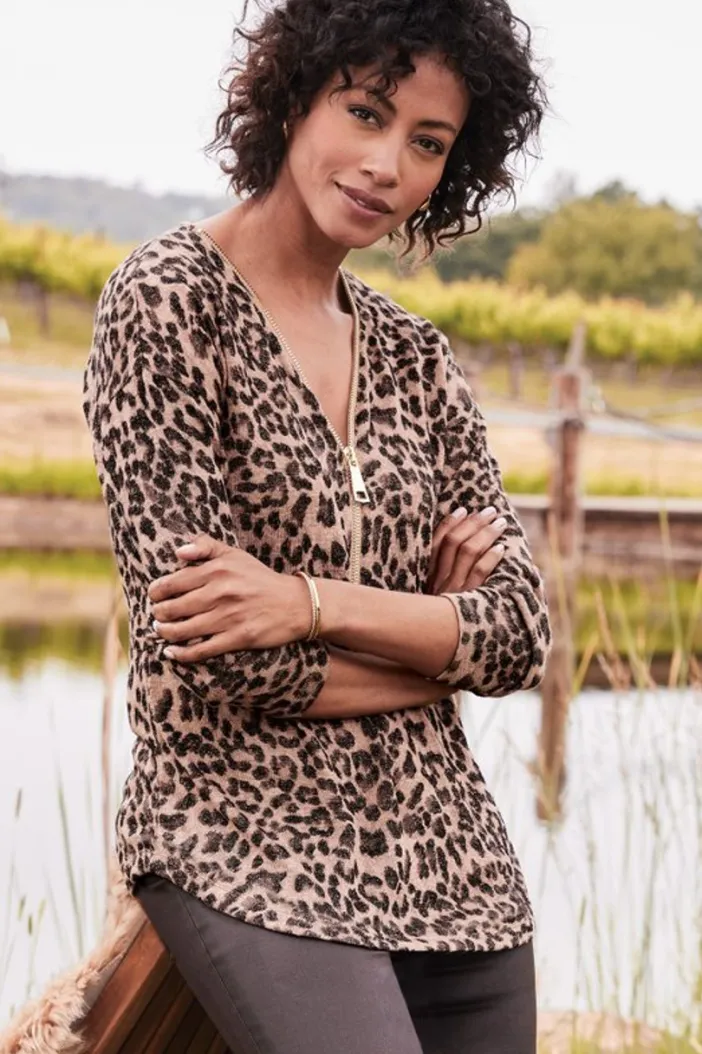 Soft Surroundings Tops|Sweaters & Cardigans|Valentina Zip Sweater