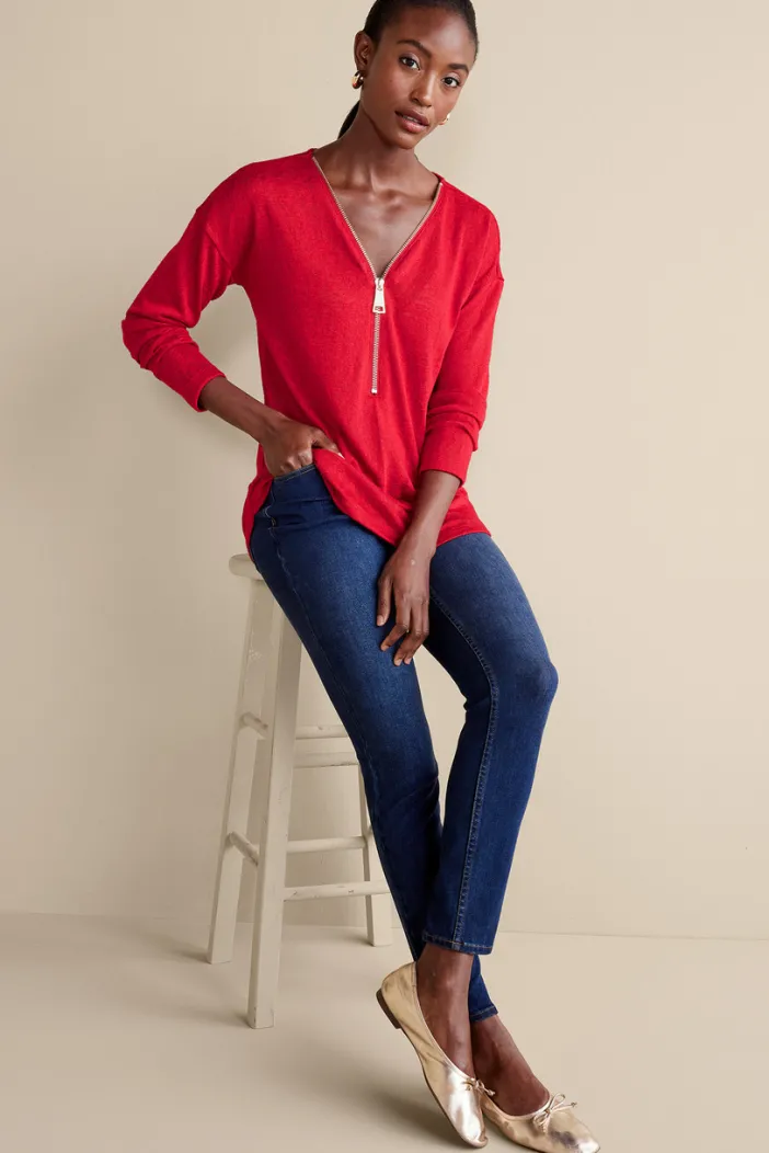 Soft Surroundings Tops|Sweaters & Cardigans|Valentina Zip Sweater