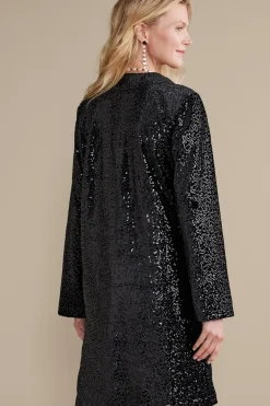 Soft Surroundings Toppers|Jackets & Coats|Valetta Sequin Topper BlackSequins