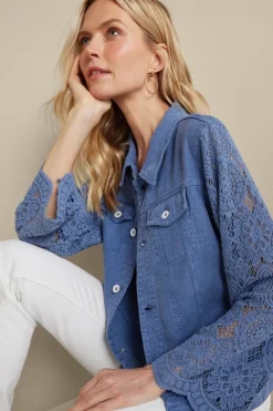Soft Surroundings Jackets & Coats|Varese Linen Blend Jacket ColonyBlue