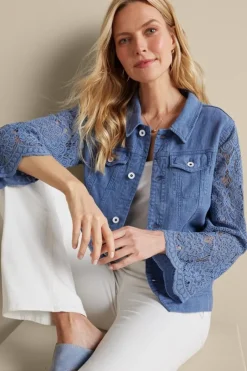 Soft Surroundings Jackets & Coats|Varese Linen Blend Jacket ColonyBlue
