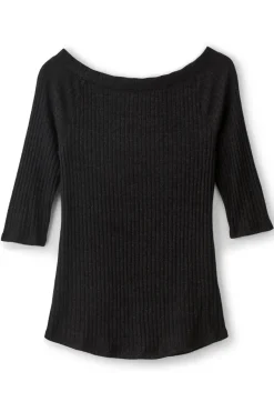 Soft Surroundings Tops|Veda Rib Top WashedBlack