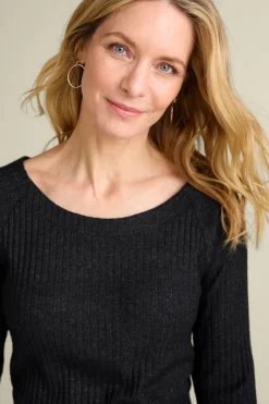 Soft Surroundings Tops|Veda Rib Top WashedBlack