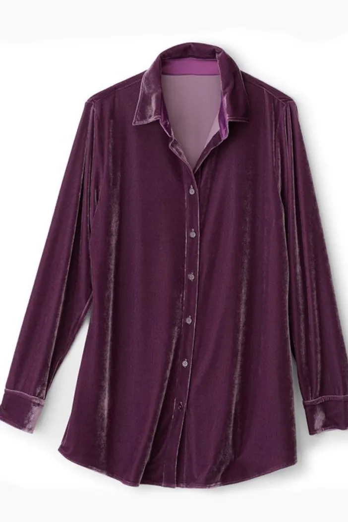 Soft Surroundings Tops|Tunics & Leggings|Velvet Boyfriend Tunic Shirt