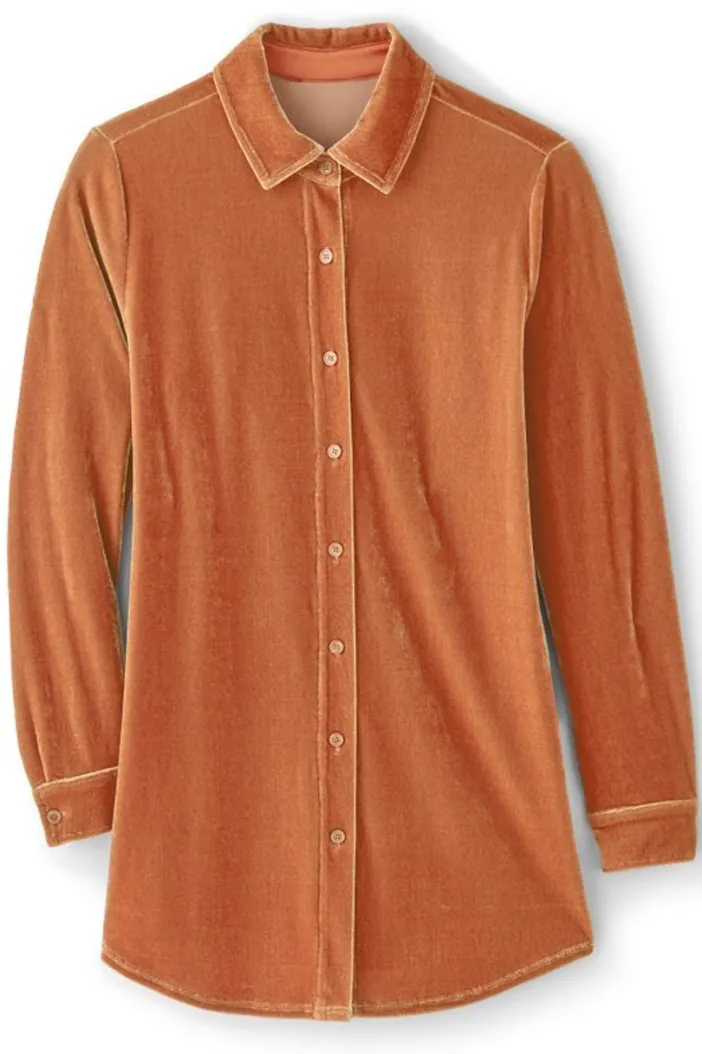 Soft Surroundings Tops|Tunics & Leggings|Velvet Boyfriend Tunic Shirt