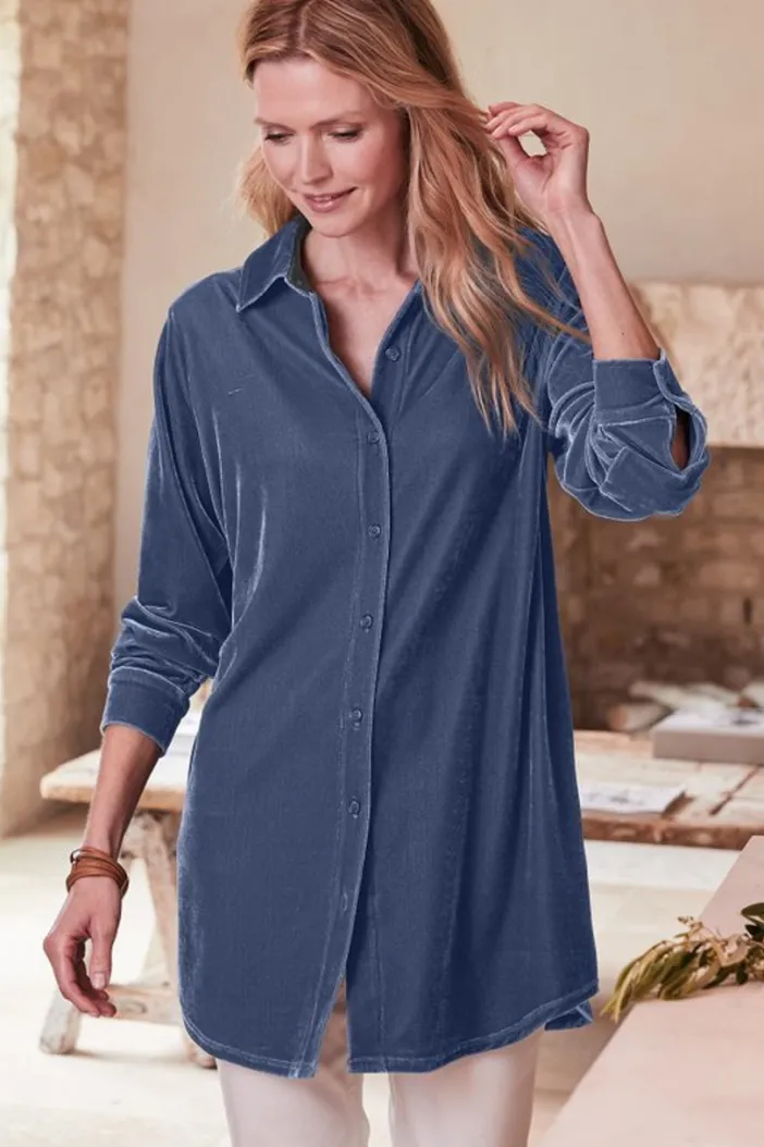 Soft Surroundings Tops|Tunics & Leggings|Velvet Boyfriend Tunic Shirt