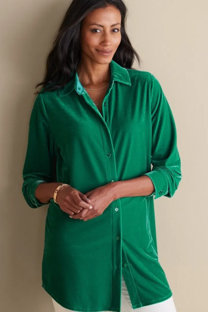 Soft Surroundings Tops|Tunics & Leggings|Velvet Boyfriend Tunic Shirt
