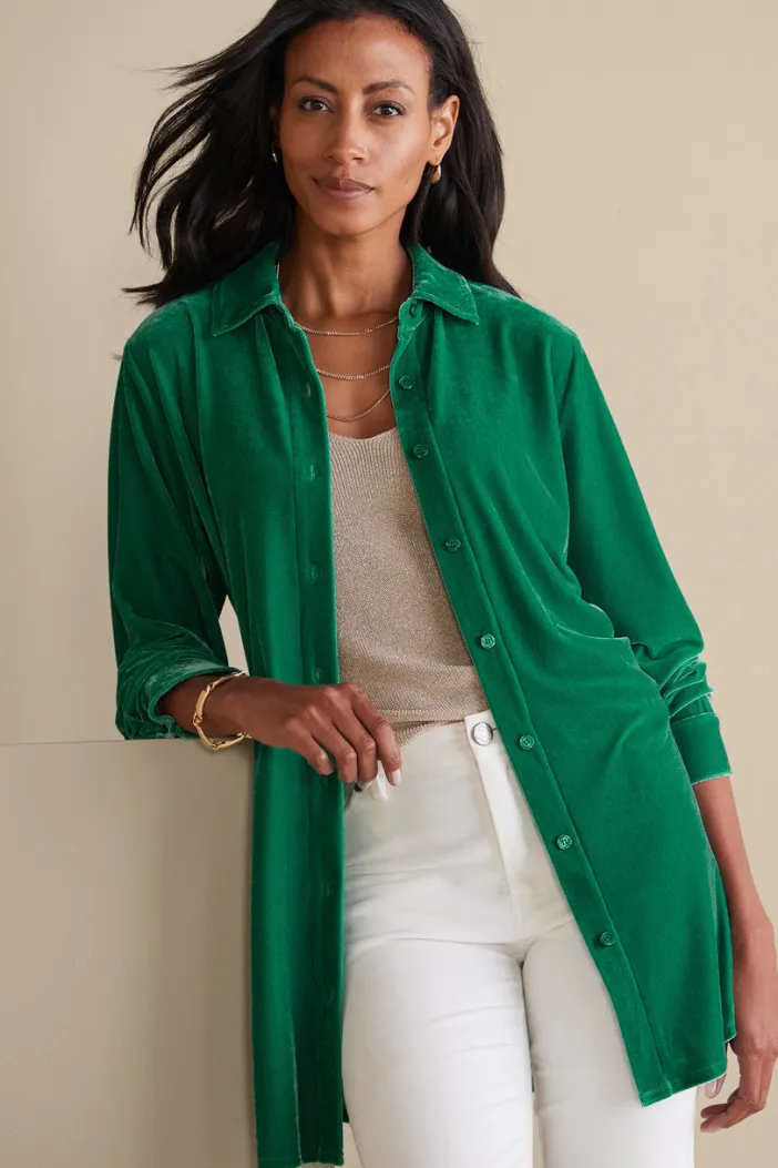 Soft Surroundings Tops|Tunics & Leggings|Velvet Boyfriend Tunic Shirt