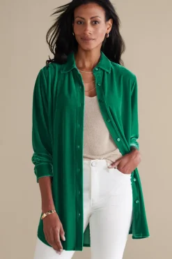 Soft Surroundings Tops|Tunics & Leggings|Velvet Boyfriend Tunic Shirt