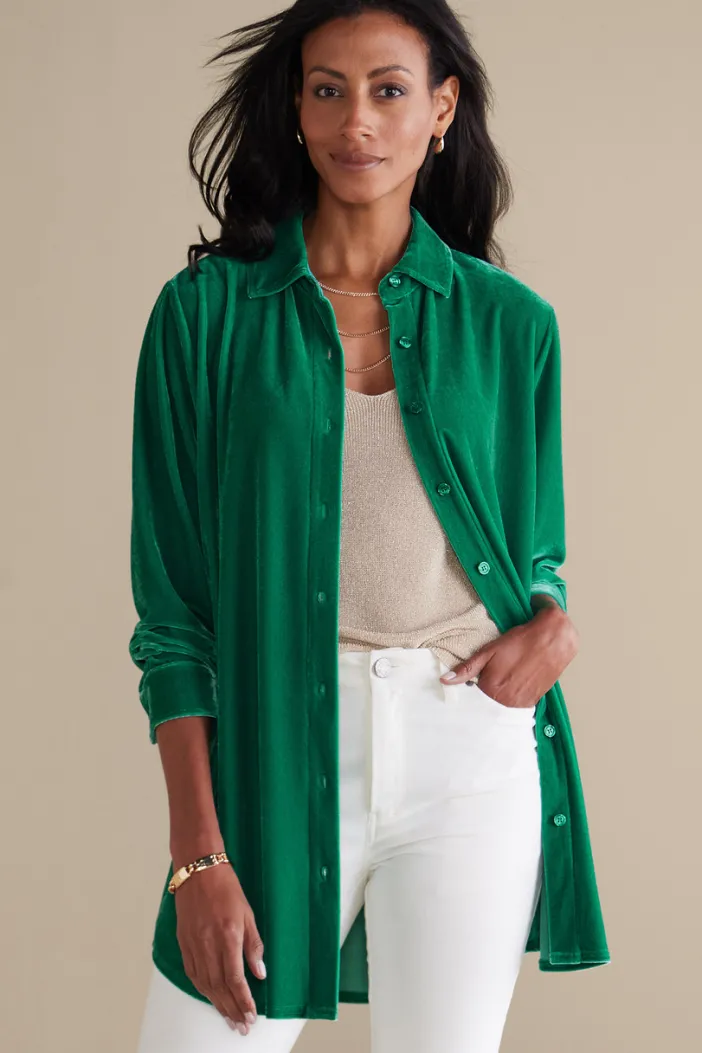 Soft Surroundings Tops|Tunics & Leggings|Velvet Boyfriend Tunic Shirt