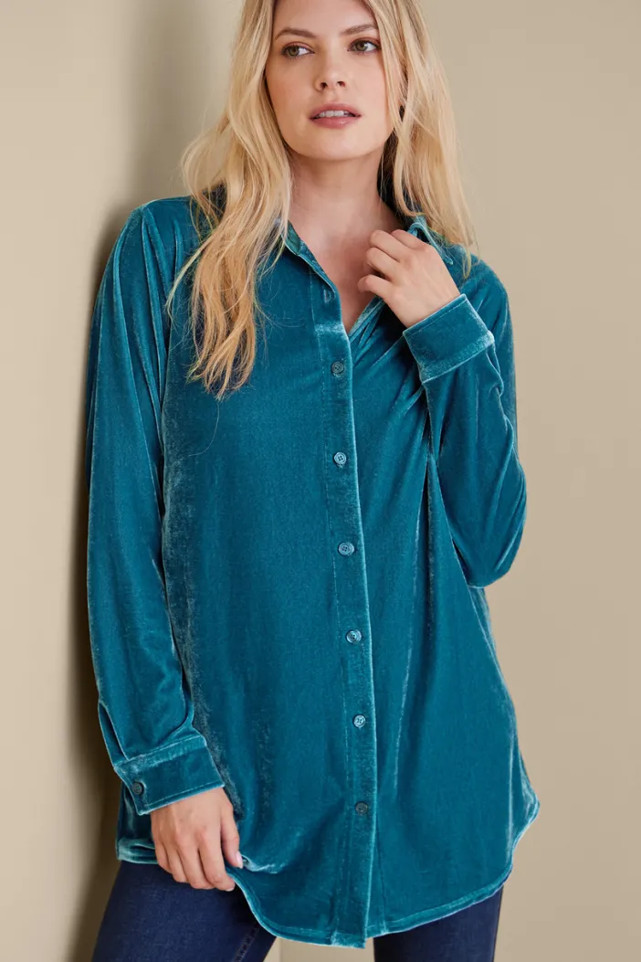 Soft Surroundings Tops|Tunics & Leggings|Velvet Boyfriend Tunic Shirt