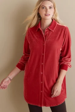 Soft Surroundings Tops|Tunics & Leggings|Velvet Boyfriend Tunic Shirt