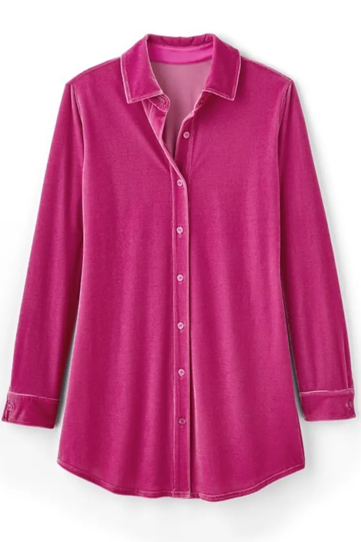 Soft Surroundings Tops|Tunics & Leggings|Velvet Boyfriend Tunic Shirt