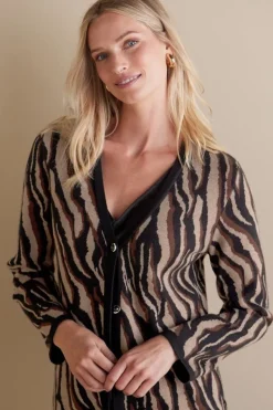 Soft Surroundings Sweaters & Cardigans|Veronica Jacquard Cardigan NeutralAnimal